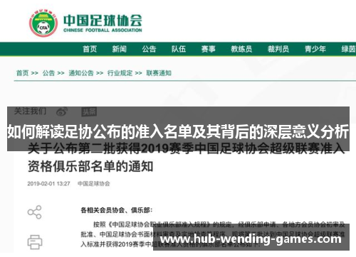 如何解读足协公布的准入名单及其背后的深层意义分析
