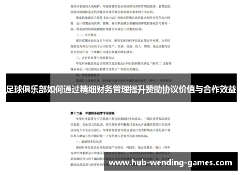 足球俱乐部如何通过精细财务管理提升赞助协议价值与合作效益
